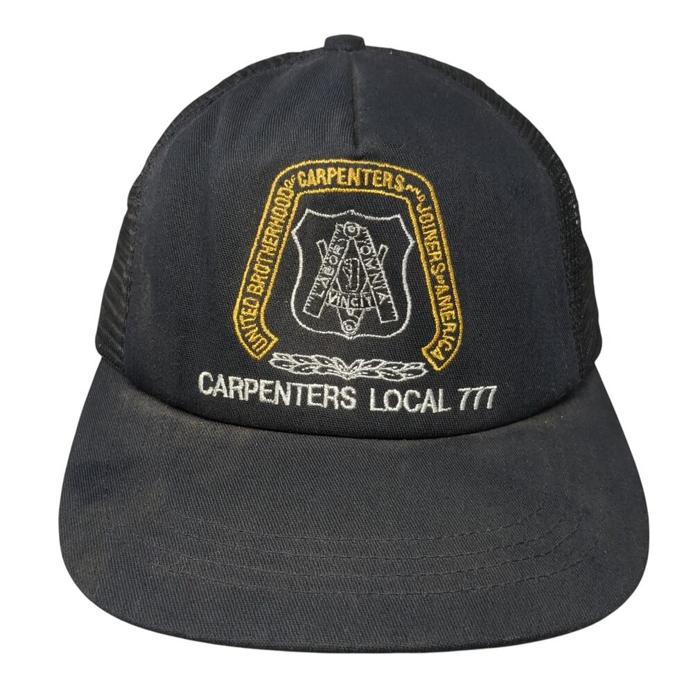 Carpenters Local 777 Snapback Trucker Hat Black One Size Adjustable Unite